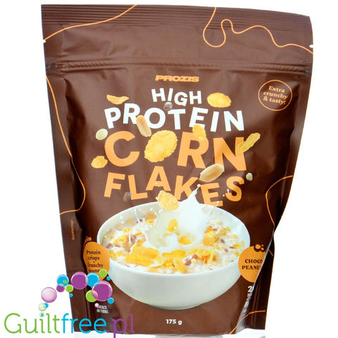 Prozis High Protein Corny Flakes Choco Peanut - proteinowe płatki śniadaniowe bez cukru w czekoladzie i z orzechami