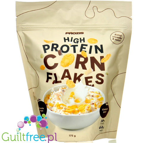Prozis High Protein Corny Flakes Choco Duo - proteinowe płatki śniadaniowe bez cukru z białą i mleczną czekoladą