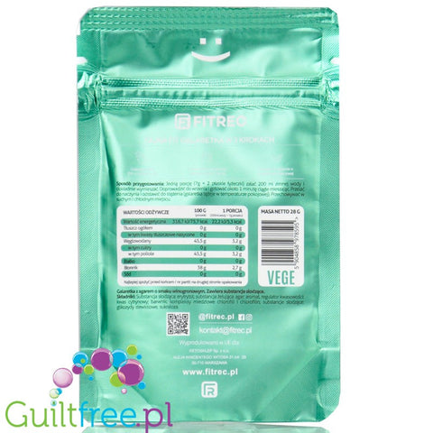 FitRec Fajna Galaretka Vege White Grape, 28g ,vegan sugar-free jelly, 5kcal per serving
