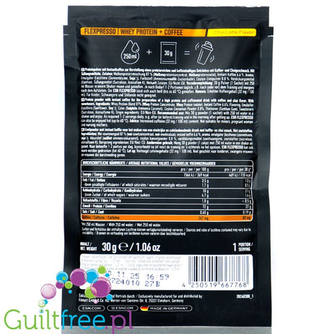ESN Flexpresso Protein Coffee Hazelnut Macchiato 30g - nutty protein coffee 22g protein, sachet