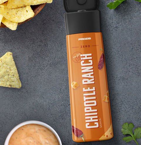 Prozis Sauce Zero, Chipotle Ranch - spicy creamy sauce with no sugar and no fat with cheese and peppers