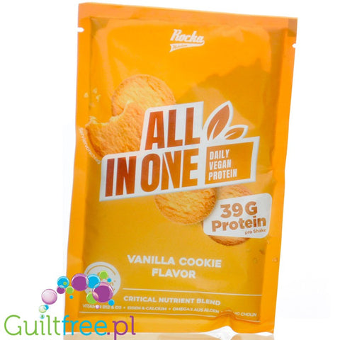 Rocka Nutrition All in One Vanilla Cookie 58g - vegan protein supplement (vitamins, minerals, creatine, choline & Omega-3)