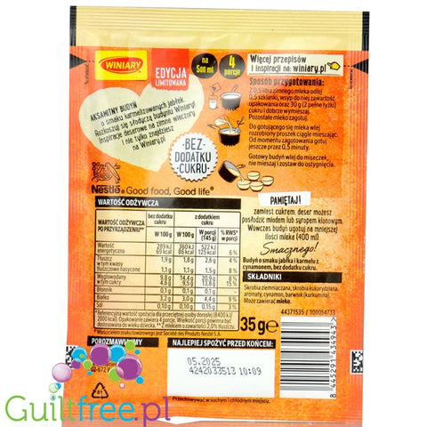 Winiary Caramelized Apple pudding without added sugar, limited edition