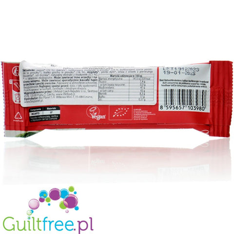 LifeFood High Protein Strawberry - ekologiczny wegański baton proteinowy z truskawkami i migdałami bez dodatku cukru