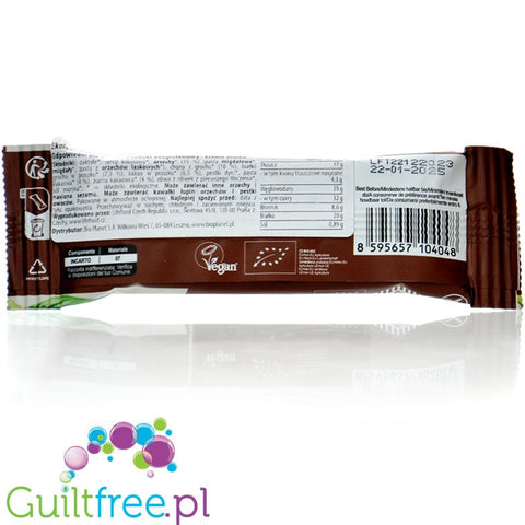 LifeFood High Protein Chocolate - ekologiczny wegański baton proteinowy z czekoladą, orzechami i kokosem bez dodatku cukru