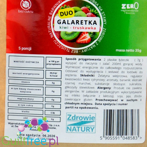 Sansei Duo Kiwi-Strawberry Jelly 9kcal - sugar-free jelly with kiwi and strawberry flavor
