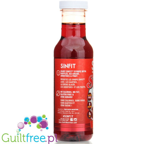 Sinfit Syrup Strawberry Zero - strawberry flavored syrup with no sugar, fat or calories
