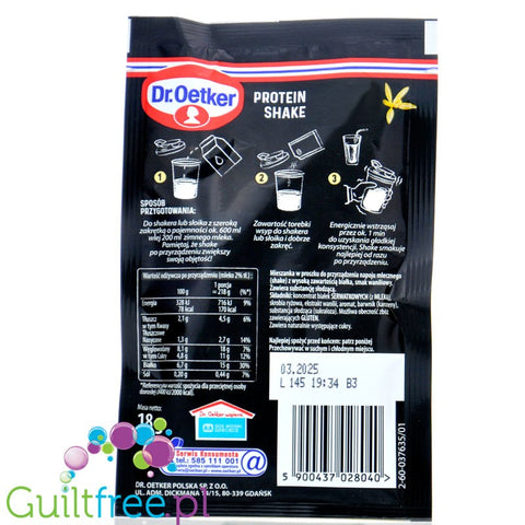 Dr. Oetker Protein Shake - protein shake powder, sachet 1 serving 15g protein