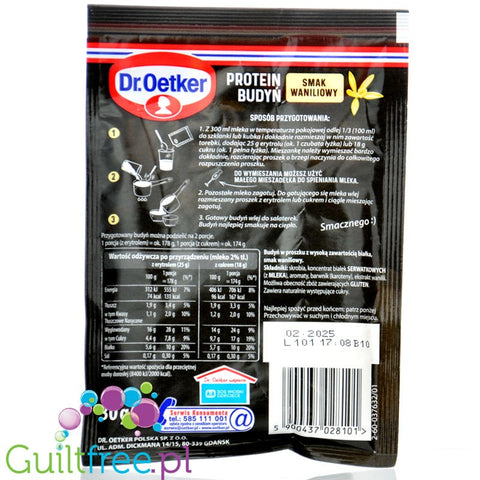 Dr. Oetker Protein pudding - vanilla flavor - vanilla protein pudding powder 10g protein