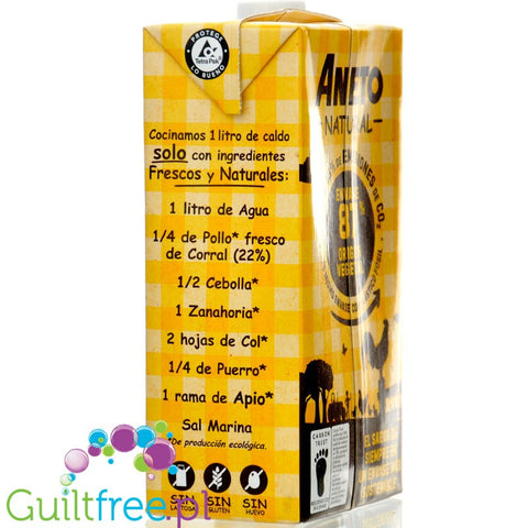 Aneto Natural Chicken Broth 1L - gluten-free liquid broth with organic vegetables