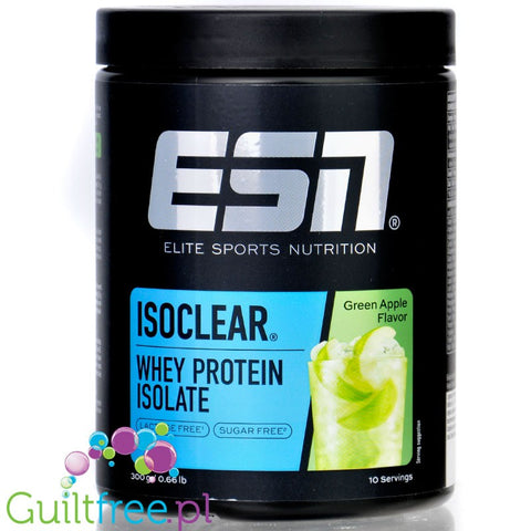 ESN Isoclear® Whey Isolate, Green Apple 300g - apple nutrition without lactose, sugar & fat, 23.7g protein & 102kcal
