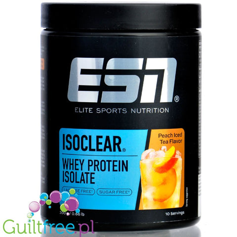 ESN Isoclear® Whey Isolate, Peach Iced Tea 300g - lactose, sugar & fat free nutrition, 23.7g protein & 102kcal