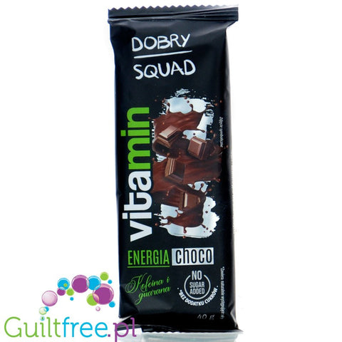 Dobry Squad Choco Energia - baton daktylowy z kakao w mlecznej czekoladzie z kofeiną i guaraną bez dodatku cukru
