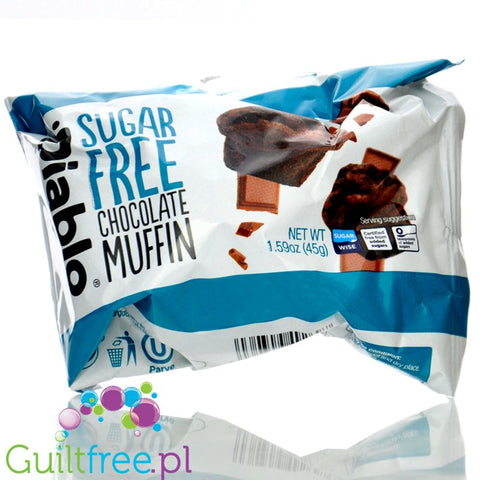 Diablo Sugar Free Chocolate Muffin - muffinka czekoladowa z kawałkami czekolady bez cukru