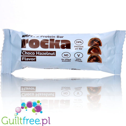 Rocka Nutrition Waffle Protein Bar Choco Hazelnut - vegan protein waffle with peanut filling with no added sugar.