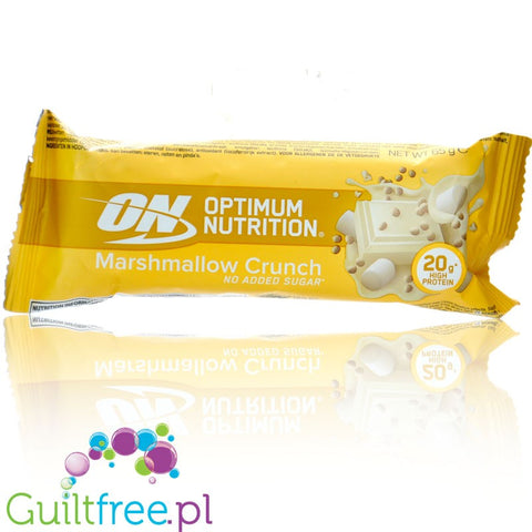 Optimum Protein Crisp Bar Marshmallow - chrupiący baton białkowy, Marshmallow & Biała Czekolada