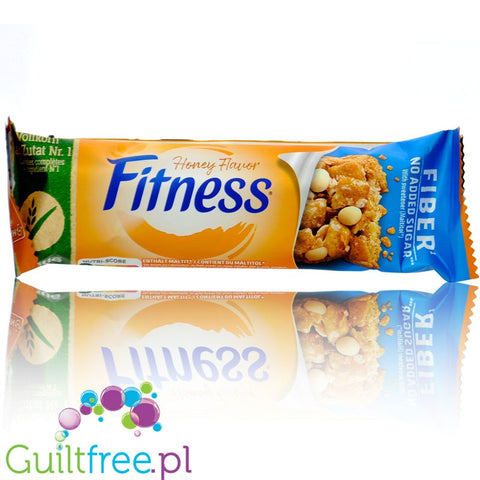 Nestlé Fitness Fiber Honey Bar 65kcal - crunchy cereal bar with white chocolate with no added sugar, honey flavor