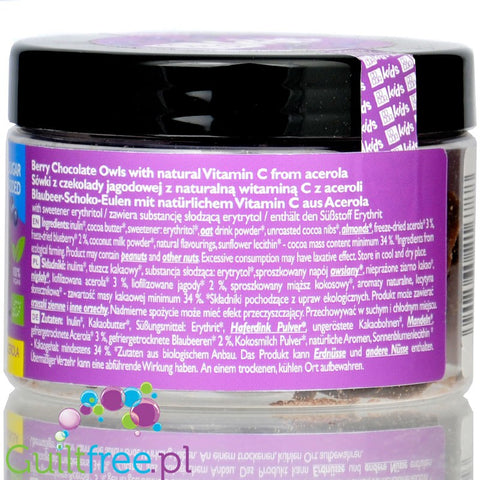Raw Cocoa Kids Berry Choco Owls - vegan berry chocolate owls with acerola with no added sugar