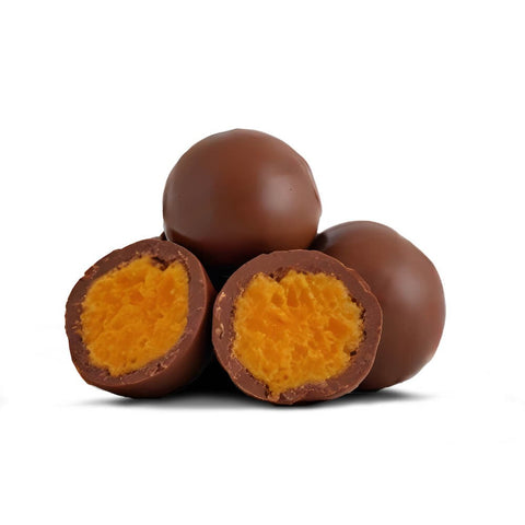 Raw Cocoa Mango in Creamy Chocolate - vegan mango in non-dairy chocolate with no sugar and no palm oil