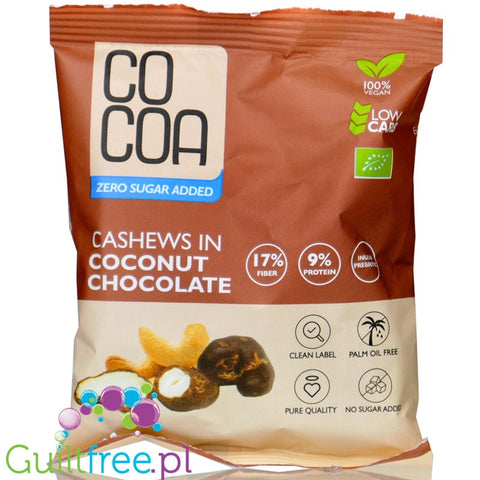 RAW COCOA Cashews in Coconut Milk Keto Chocolate - nerkowce w wegańskiej keto czekoladzie kokosowej