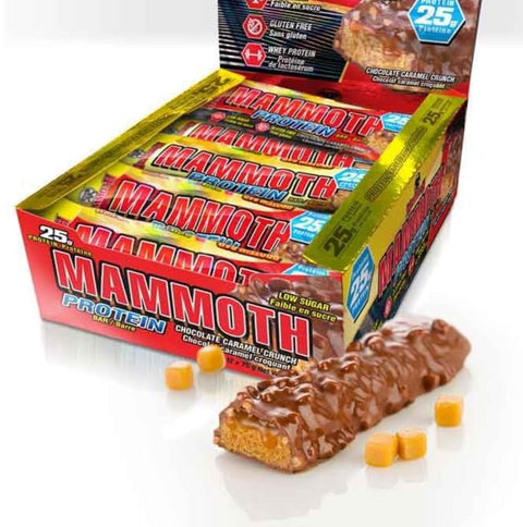Mammoth Protein Bar Chocolate Caramel Crunch - colossal protein bar 25g protein Chocolate & Caramel