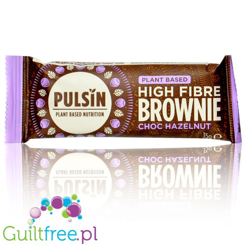 Pulsin High Brownie Choc Hazelnut - wegański batonik orzechowy z ksylitolem, Czekolada & Orzech Laskowy