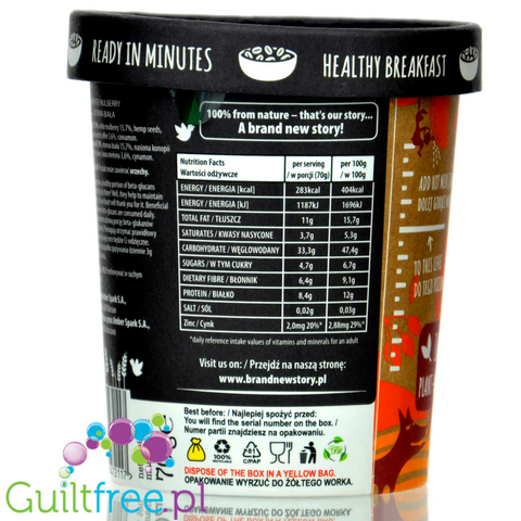 Brand New Story Breakfast Oatmeal Espresso & White Mulberry - breakfast oatmeal with coffee and white mulberry