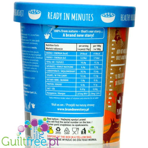 Brand New Story Breakfast Oatmeal Coconut & Pineapple - breakfast oatmeal with coconut, pineapple and chia