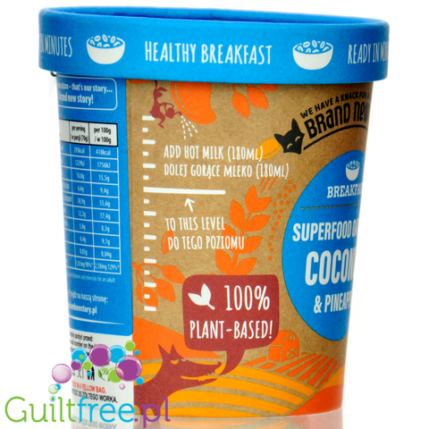 Brand New Story Breakfast Oatmeal Coconut & Pineapple - breakfast oatmeal with coconut, pineapple and chia