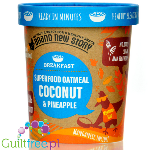 Brand New Story Breakfast Oatmeal Coconut & Pineapple - owsianka śniadaniowa z kokosem, ananasem i chia