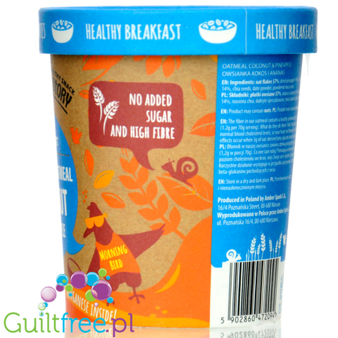 Brand New Story Breakfast Oatmeal Coconut & Pineapple - breakfast oatmeal with coconut, pineapple and chia