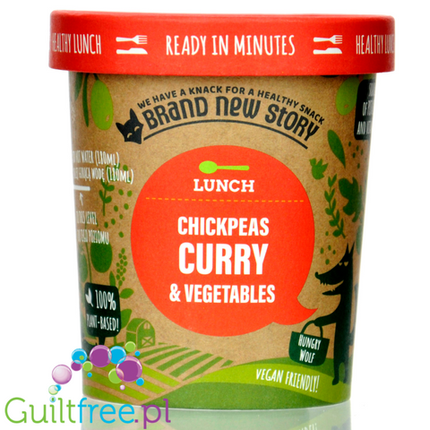 Brand New Story Lunch, Chickpeas Curry - danie instant, wegańskie curry z ciecierzycy z warzywami