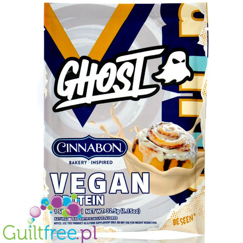 Ghost Vegan Protein Cinnabon, saszetka - wegańska odżywka białkowa bez soi i glutenu, 35g