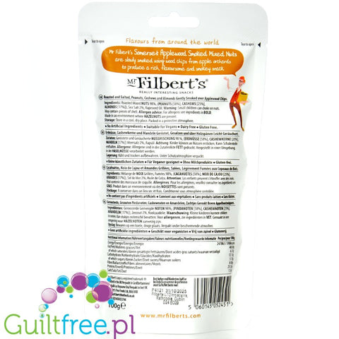 Mr Filbert's Somerset Applewood Smoked Mixed Nuts - wędzone w dymie jabłonnym orzechy ziemne, nerkowca i migdały