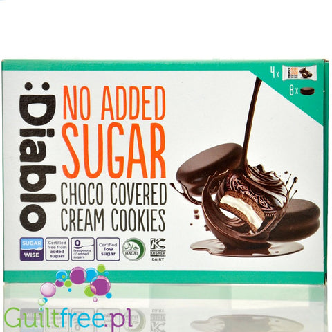 Diablo Choco Covered Cream Cookies - sugar-free cocoa marshmallows with chocolate-covered vanilla cream.