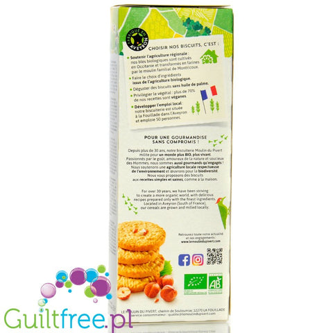LeMoulin DuPivert Sablés Équi'libre Noisettes - vegan hazelnut shortbread cookies 53% less sugar