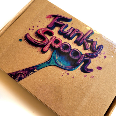 Funky Spoon grawerowana łyżka z afirmacją, Miodowe Złoto 14cm, Count Memories, not Calories