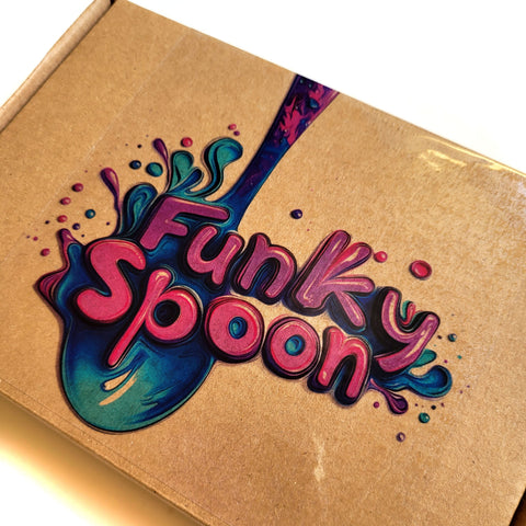 Funky Spoon grawerowana łyżka z afirmacją, Tęcza 14cm, Count Memories, not Calories