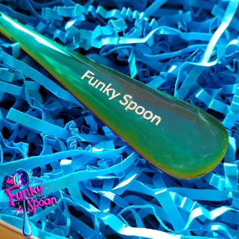 Funky Spoon engraved spoon with affirmation, Rainbow & Turquoise 19.8cm