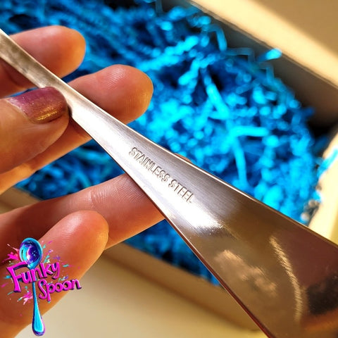 Funky Spoon grawerowana łyżka z afirmacją, Rose Gold 19cm, Eat, Love, Laugh, Repeat