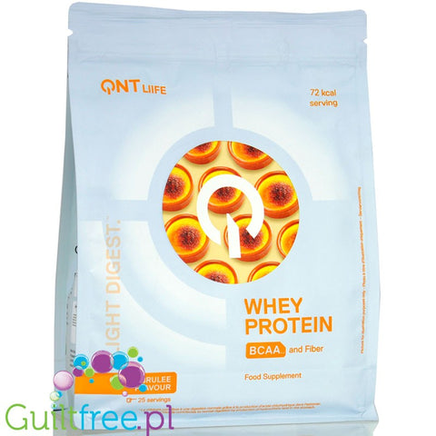 QNT Life Whey Protein Crème Brûlée - odżywka białkowa z błonnikiem i BCAA, smak Creme Brulee