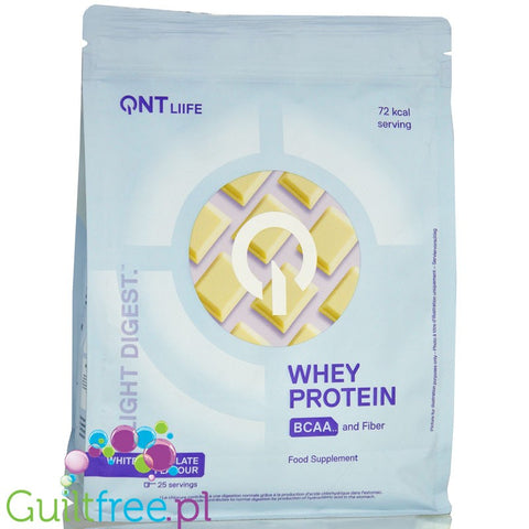 QNT Life Whey Protein White Chocolate - odżywka białkowa z błonnikiem i BCAA, smak Biała Czekolada