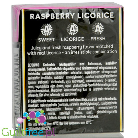 Läkerol Raspberry - lukrecja bez cukru o smaku malinowym