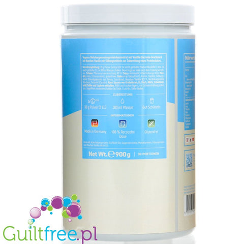 Rocka Nutrition Protein Shake Vanilla Ice Cream 0,9kg - wegańska odżywka białkowa 4 źródeł białka, Lody Waniliowe