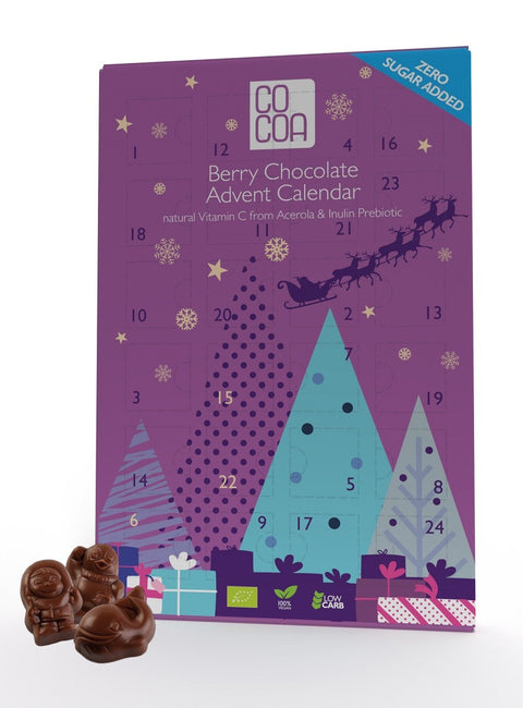 RAW COCOA Berry Chocolate Advent Calendar - vegan berry chocolate advent calendar without sugar