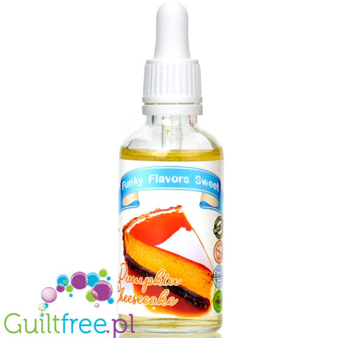 Funky Flavors Sweet Pumpkin Cheesecake - słodkie kropelki o smaku sernika dyniowego bez cukru i bez tłuszczu