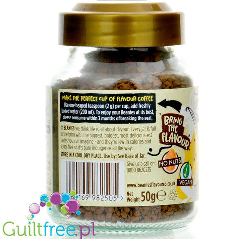 Beanies Decaf Very Vanilla - decaffeinated freeze-dried flavored vanilla instant coffee 2kcal