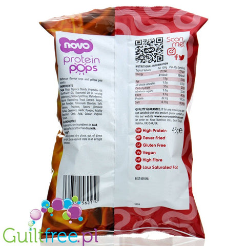 Novo Foods Protein Chips Barbecue - Chipsy Proteinowe BBQ 65% mniej tłuszczu