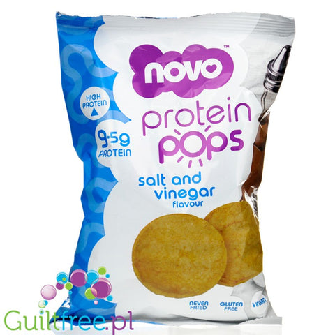 Novo Foods Protein Chips Salt & Vinegar - Protein Chips 65% less fat, Salt & Vinegar flavor.