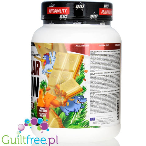 BIG® Micellar Casein, Mowgly White Chocolate 1kg - Casein with Lacprodan MicelPure®, White Chocolate & Buttery Biscuit